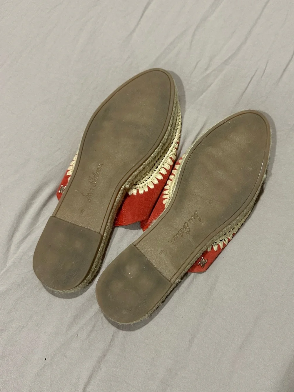Sam Edelman Red Suede Espadrille Slide Mules
